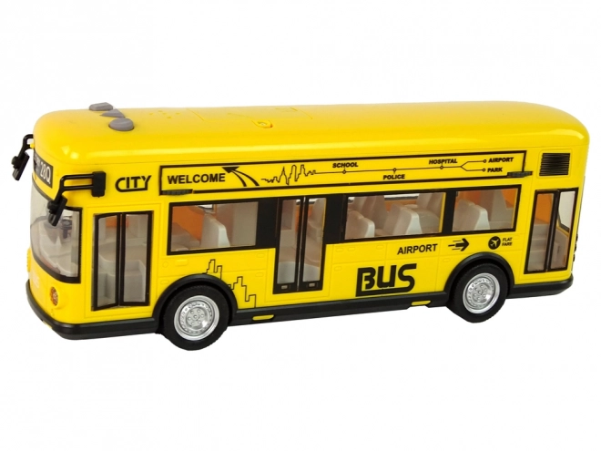 Gul bybus med friktionstræk 1:18