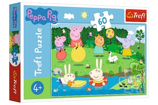 Puslespil Grisling Peppa/Peppa Pig Feriesjov 33x22cm 60 brikker i æske 21x14x4cm