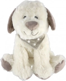 Plysbamsehund med tørklæde 23 cm – hvid