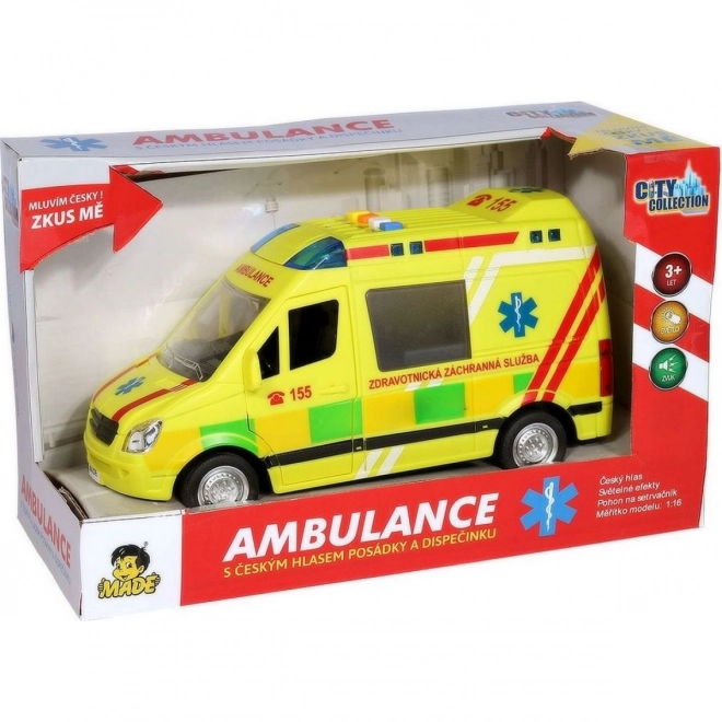 Ambulance med batteri med tjekkisk stemme