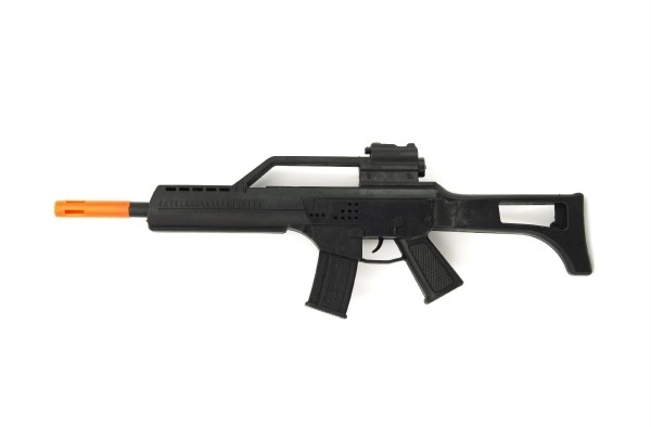 Pistol/Maskinpistol glitrende plast 53cm med svinghjul på kort