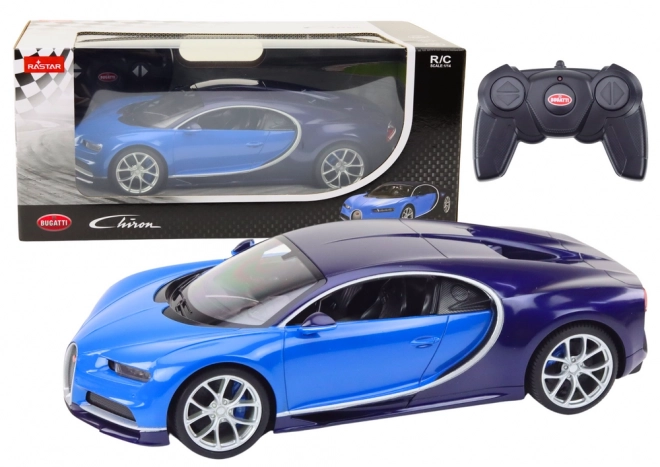 Bugatti Chiron fjernstyret bilmodel i skala 1:14 blå