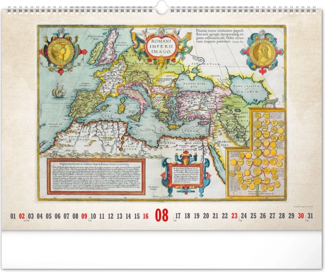 Vægkalender Gamle kort 2026
