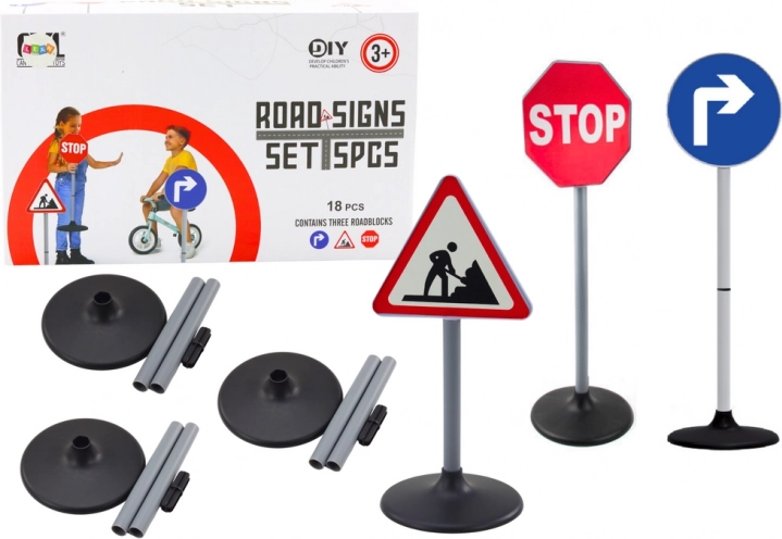 Læresæt med store trafikskilte 76 cm – 3 stk.