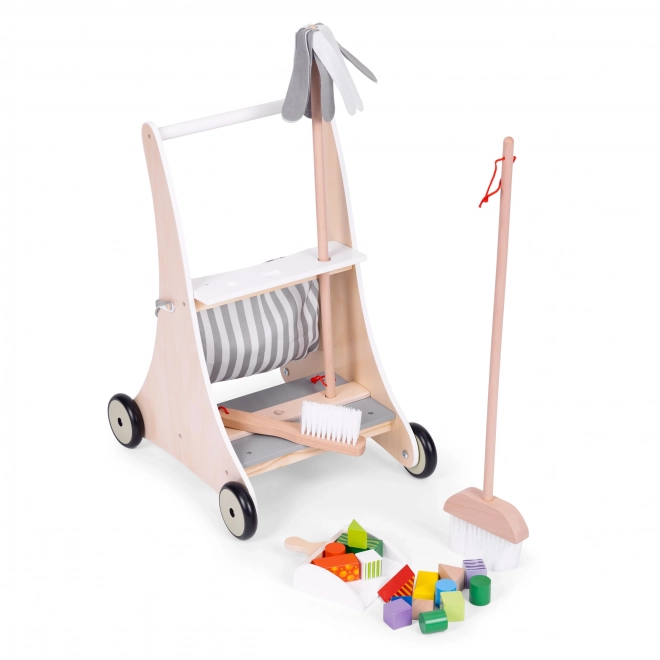 Beige rengøringsvogn i træ ECOTOYS