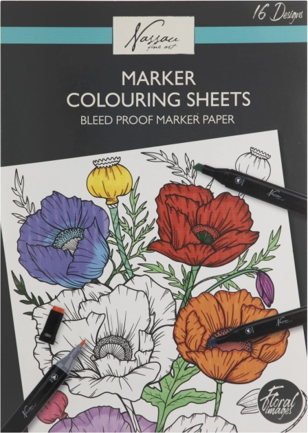 Malebøger med blomsterdesign 25x35 cm