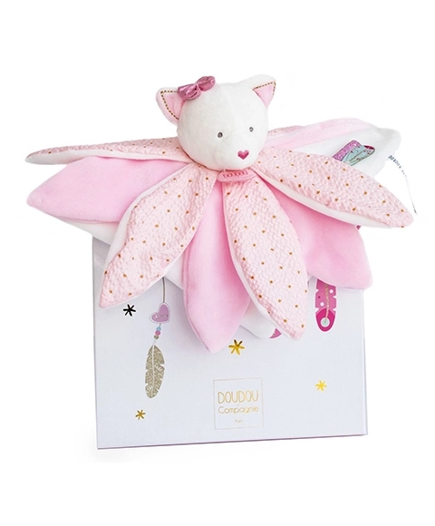 Gavesæt - plys krammedyr Lyserød kat 26 cm