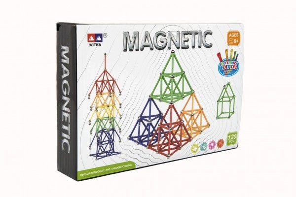 Magnetisk byggesæt 120 stk. plast/metal i æske 28x19x5cm