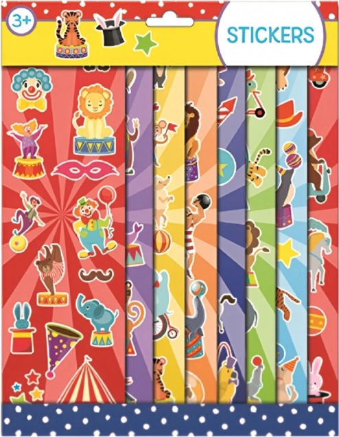 Cirkus-klistermærkesæt – 8 ark
