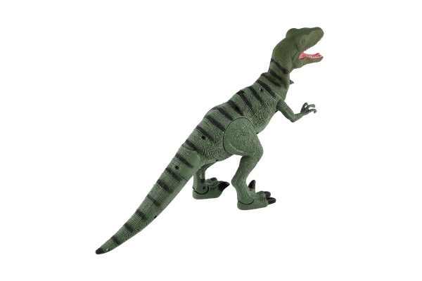 Dinosaurus gående IC velociraptor plast 50cm på batteri med lyd og lys i kasse 53x32,5x12cm