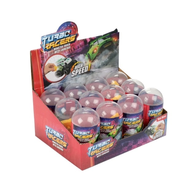 Auto terræng mini med starter plast 4cm i plastæg 5x10cm 12 stk i æsken