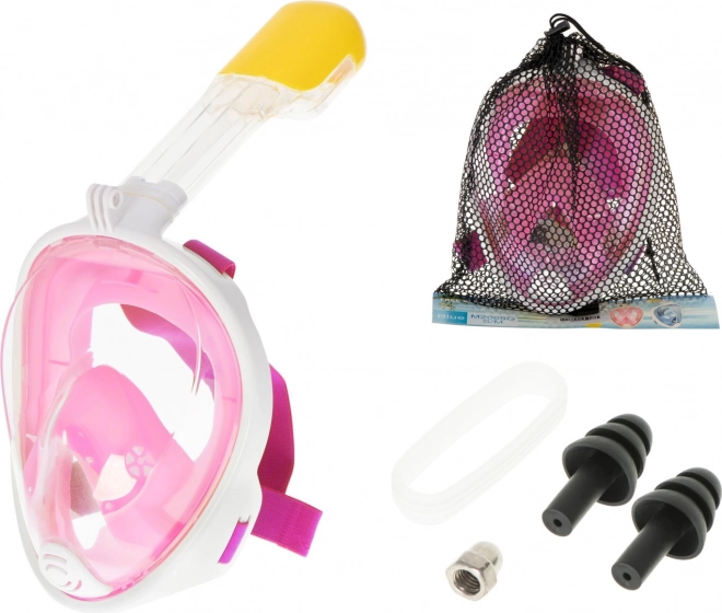 Fuld ansigts foldbar snorkelmaske S/M lyserød