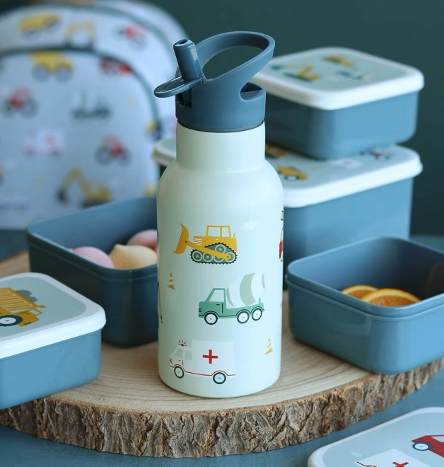 A Little Lovely Company Rustfri drikkeflaske 500 ml – Køretøjer