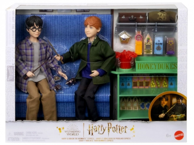 Harry Potter og Ron Weasley i Hogwarts-ekspressen - dukke sæt