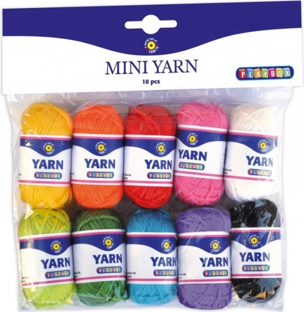 Playbox mini garn – sæt med 10 farver