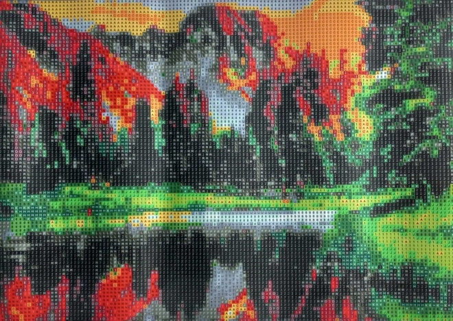 Diamond maleri Solnedgang ved søen 30x40 cm
