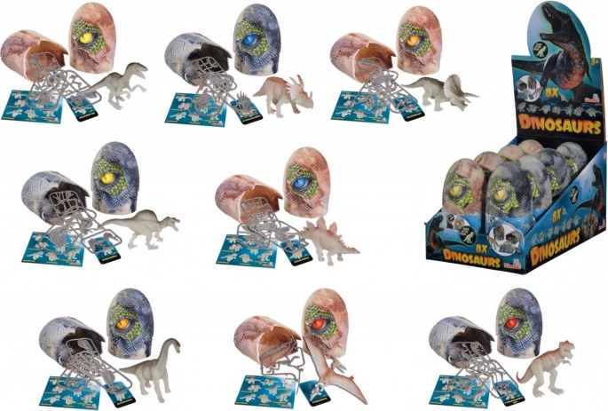 Dinosaurfigur i æg – lyser i mørke, 8 varianter