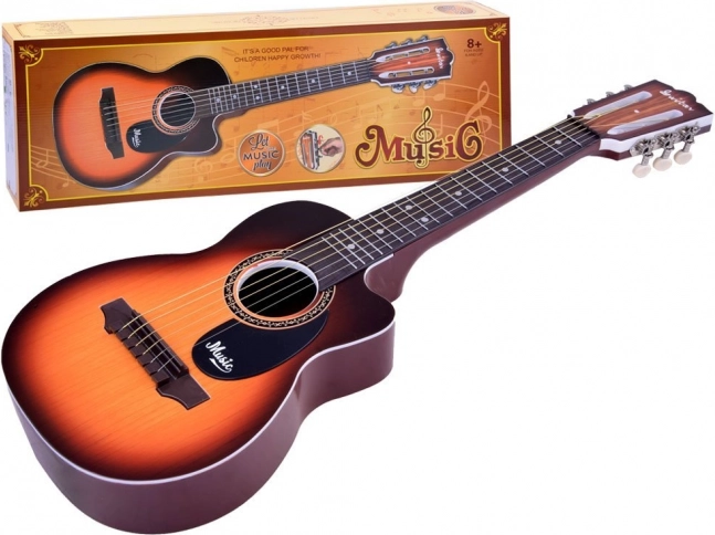 Børneguitar med 6 metalstrenge – gul