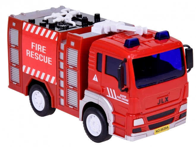 Stor sæt af brandbiler med hjelm