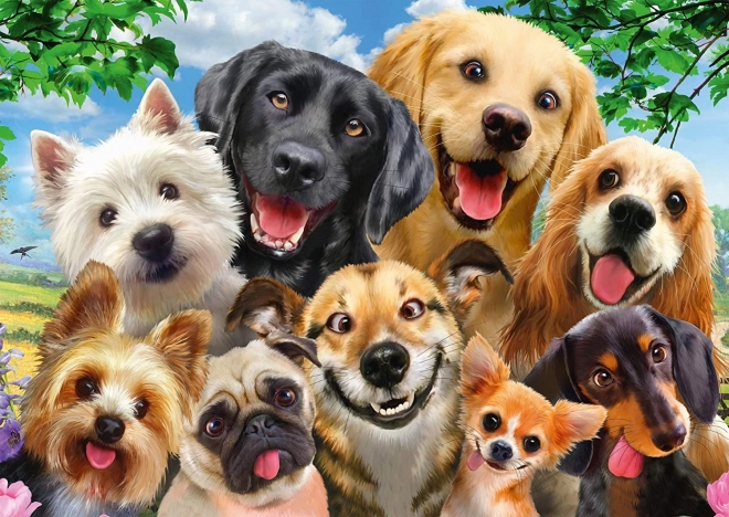 schmidt puslespil hunde-selfie 500 brikker