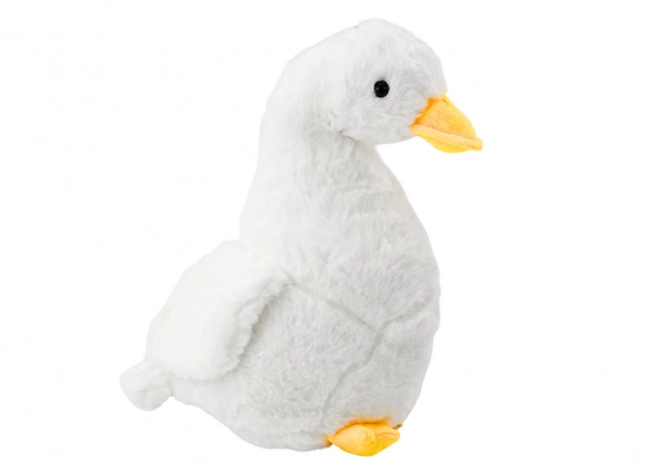 Hvid plys gåse krammeven 40 cm