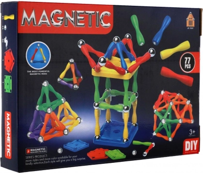 magnetisk byggesæt 77 dele plast/metal