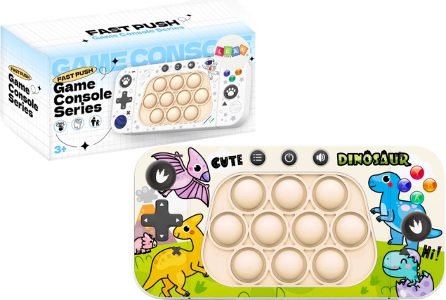 lomme-spilkonsol Pop It med dinosaurer og 4 spiltilstande
