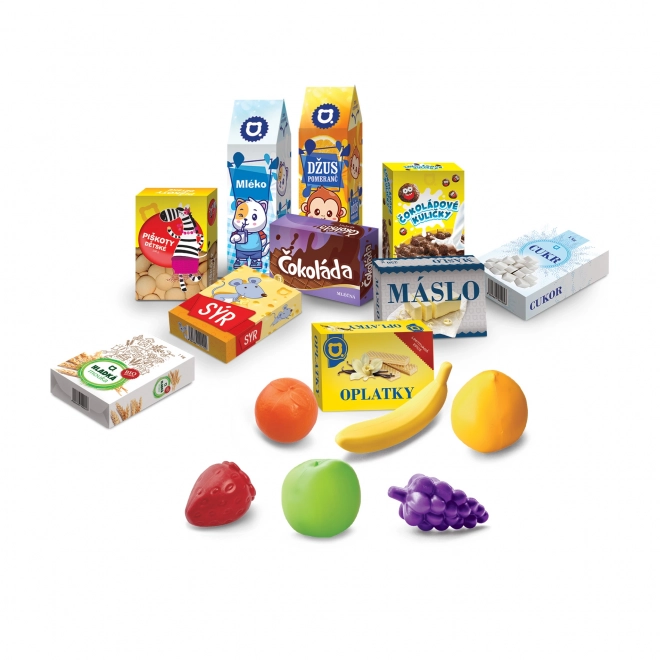 Mini shoppingkurv med tilbehør og læring