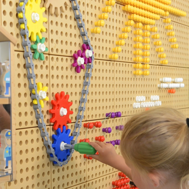 Masterkidz STEM Tavle med tandhjul og kæde 39 dele