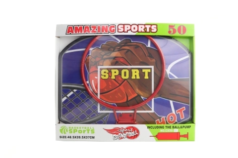 Stor basketballkurv med bold og pumpe