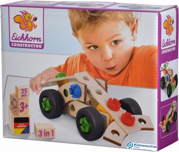 Trækonstruktionssæt racerbils 3-i-1 35 dele EICHHORN CONSTRUCTOR