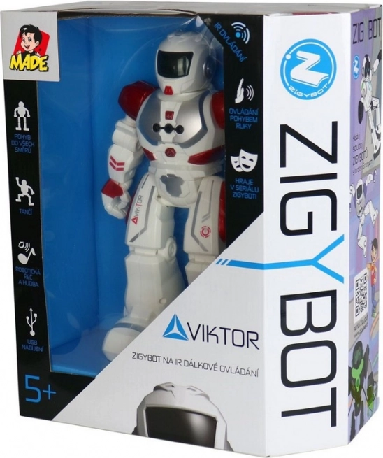 Interaktiv robot Viktor 27 cm, 21 funktioner, rød