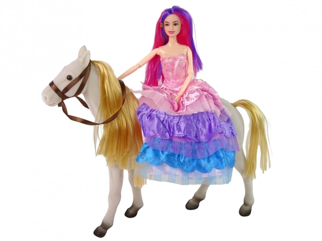 Marionet prinsesse med hvid hest