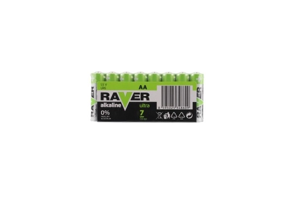 Batteri RAVER LR6/AA 1,5 V alkaliske ultra 8 stk i folie