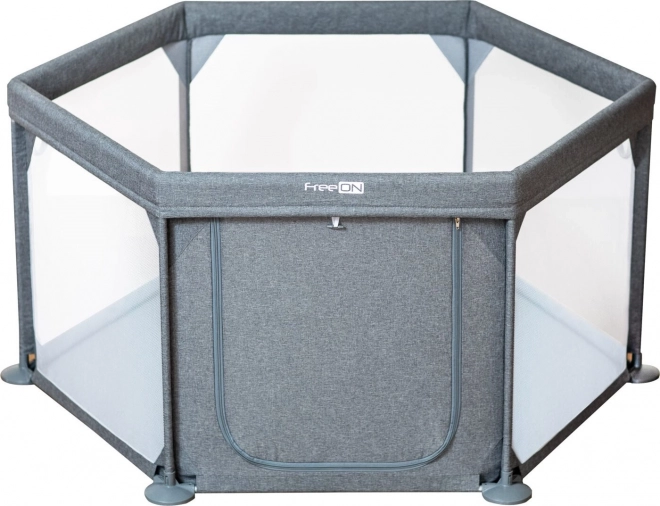 Babyindhegning FreeOn Hexagon melangegrå