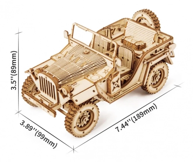 Army Jeep - 3D træ puslespil