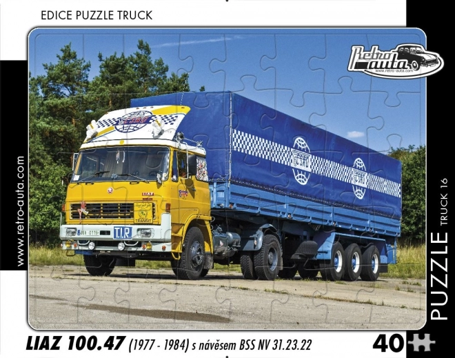 Retro biler puslespil Lastbil Liaz med BSS-anhænger 40 brikker