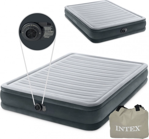 oppustelig seng med indbygget pumpe 203 × 152 cm – dobbeltseng intex
