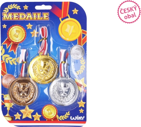 Sæt med medaljer 6 cm, 3 stk.