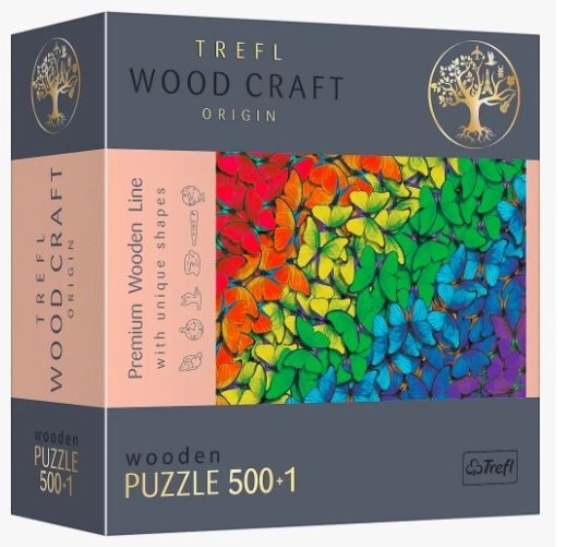 Træpuslespil Trefl Wood Craft Regnbue sommerfugle 501 brikker