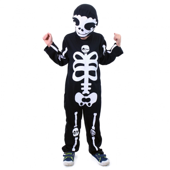 Børnekostume skelet med hat (M)