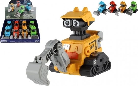 Rumrobot med svinghjul – plast robotbil 14 cm, 4 varianter