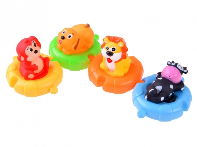 Gummi dyr på flydende puslespil