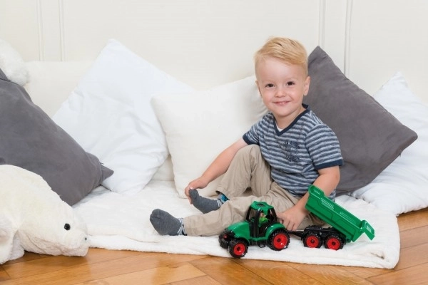 Auto Truckies traktor med anhænger plast 32cm med figur i kasse 24m+