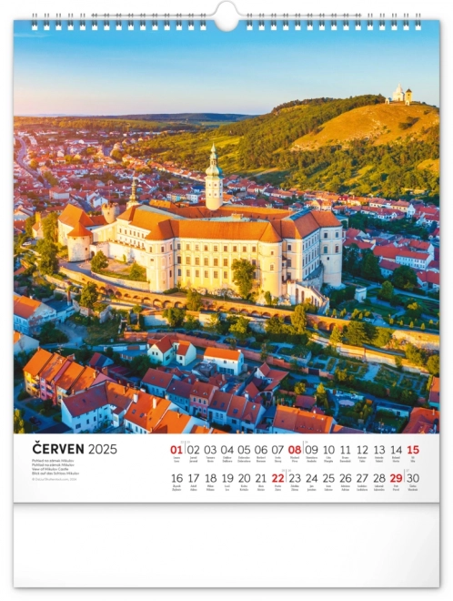 NOTIQUE Vægkalender Tjekkiet 2025, 30 x 34 cm