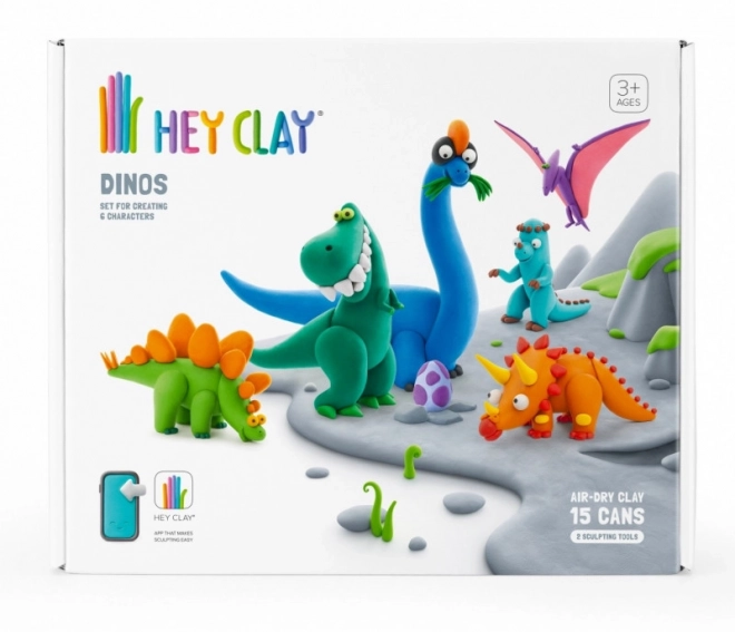 Hey Clay plastikmasse sæt Dinosaurer