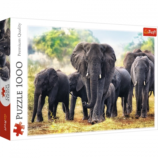 Puslespil 1000 brikker – afrikanske elefanter TREFL