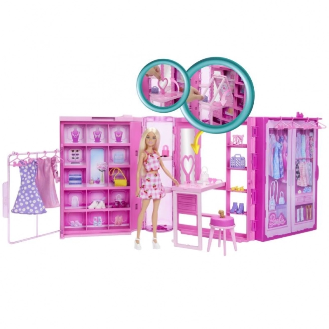 Barbie Drømmegarderobe i pastelfarver med dukke
