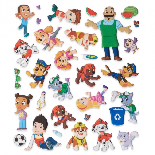 Paw Patrol Genanvendelige buede klistermærker - Bay of Adventures