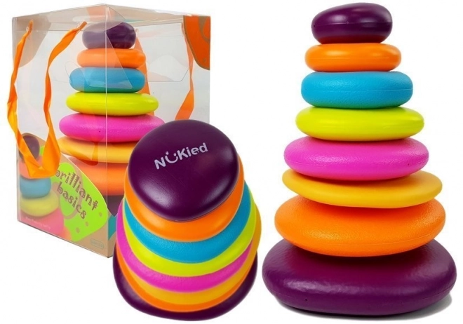 Farverig pyramide med ringe til børn